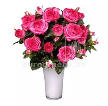 künstlicher Rosen-Strauß pink ca. 50cm hoch (mit Einsteckstab/ ohne Vase)