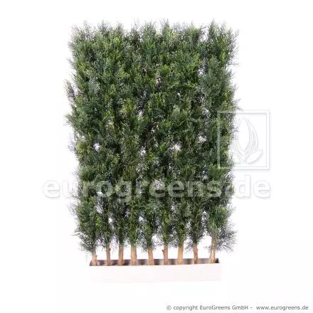 Kunstpflanze Zypressen Hecke ca. 120-125cm mit Naturstämmen