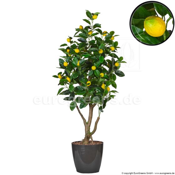 künstlicher Zitronenbaum 115cm Übertopf mit Detail