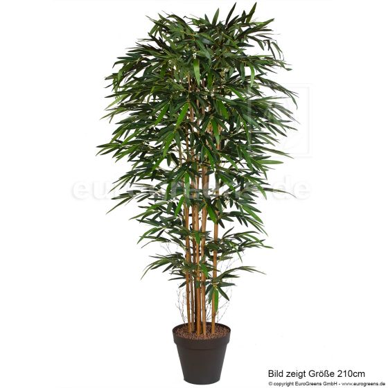 Kunstbaum künstlicher Bambus Naturstamm 300cm Übertopf