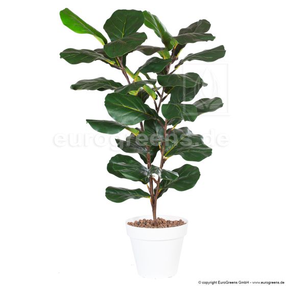 Kunstpflanze Künstlciher Geigenficus 110cm grün Übertopf