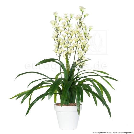 Kunstpflanze künstliche Orchidee Cymbidium ca. 95cm Übertopf