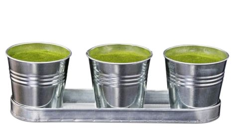 Zinktöpfchen-Set mit Steckmasse