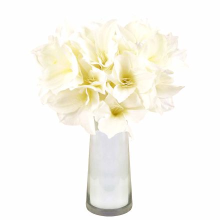 Künstliche Amaryllis creme 65 cm – Edle Weihnachtsblume ungetopft, Winterliche Floristik Deko