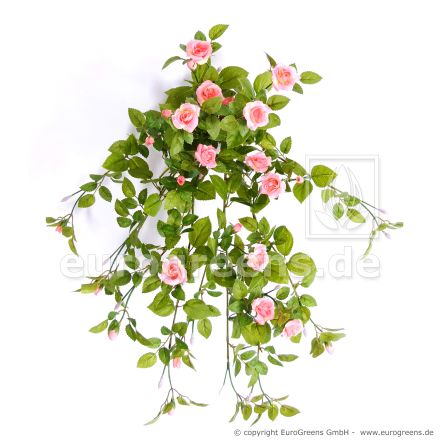 künstliche Rosenranke lachsfarbend ca. 50-55cm (mit Einsteckstab/ ungetopft)
