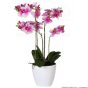 künstliche Orchidee in weissem Melamintopf 60cm Übertopf