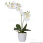 künstliche weiße Orchidee in weissem Melamintopf 60cm