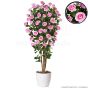 Kunstpflanze künstliche Pflanze Camelia Japonica Rosa blühend Übertopf